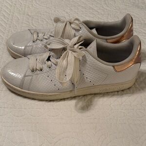 Adidas Women's Stan Smith White and Rose Gold Sneakers